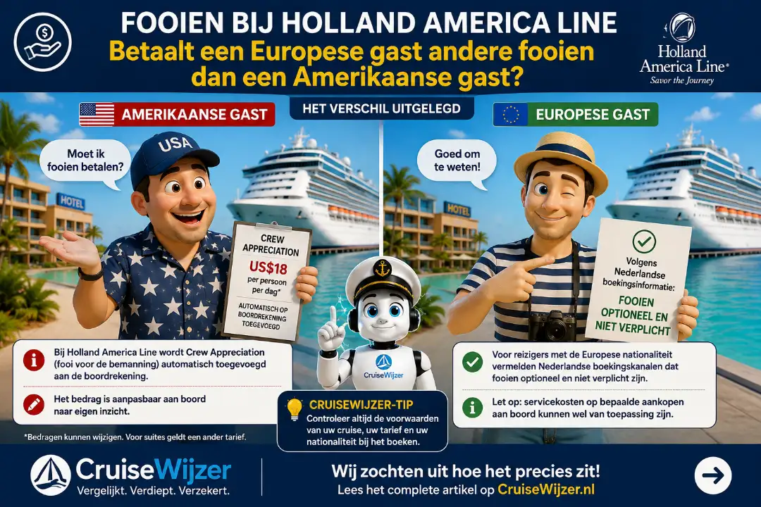 FOOIEN OP EEN CRUISE VAN HOLLAND AMERICA LINE